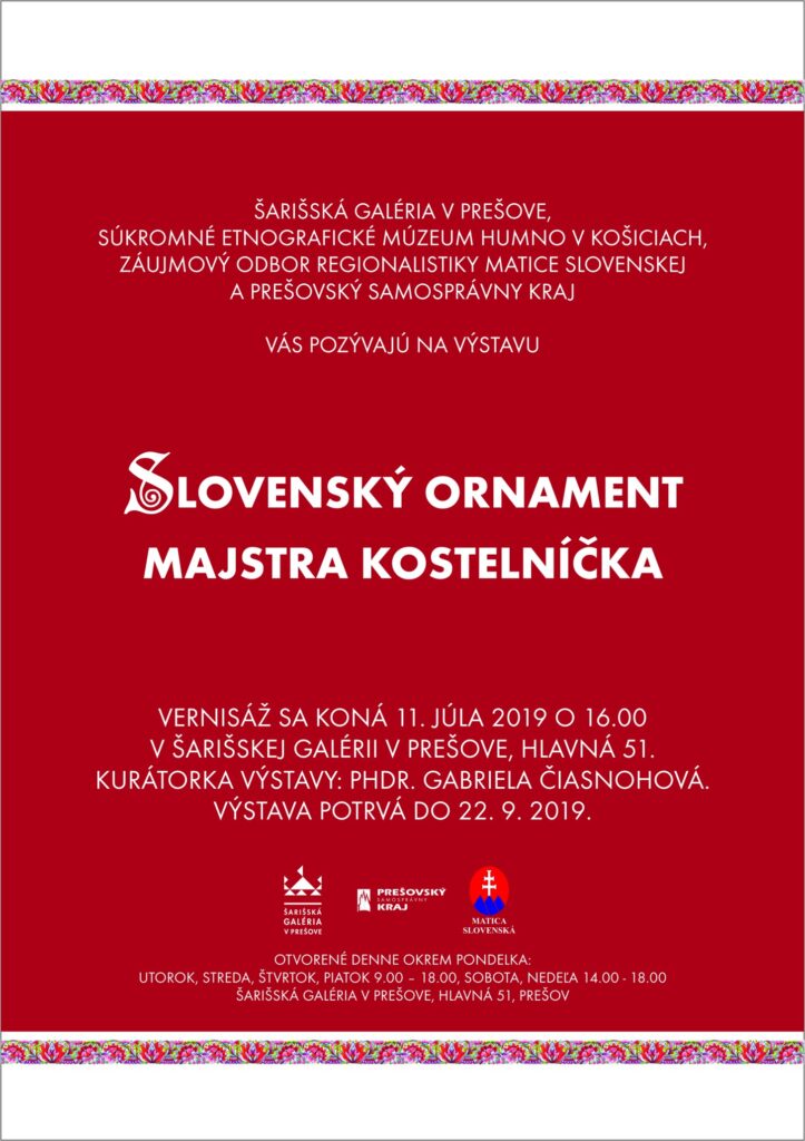 Obrázok pozvánky na vernisáž: Slovenský ornament majstra Kostelníčka