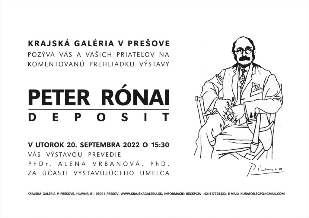 Pozvánka na komentovanú prehliadku Peter Rónai: Deposit