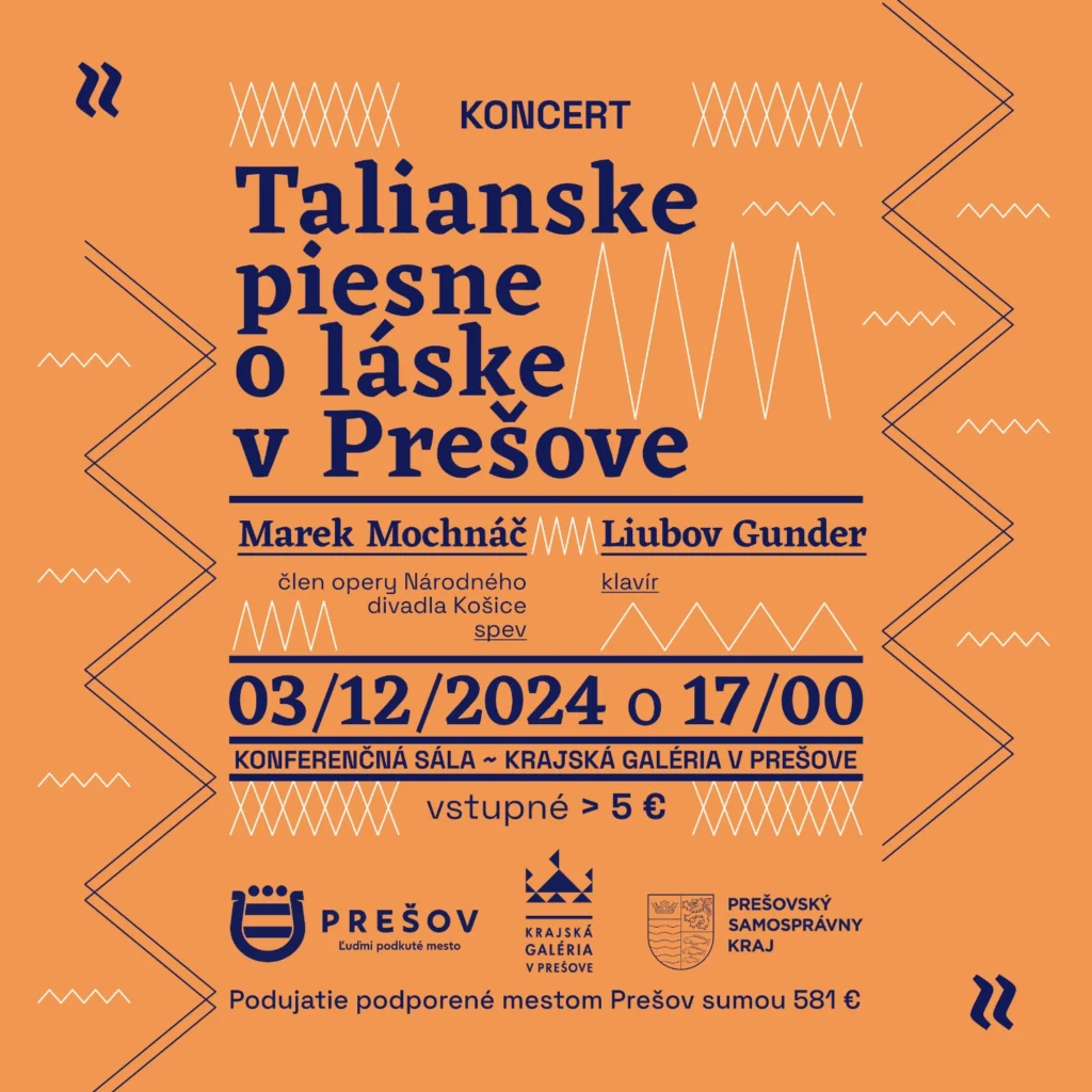 Koncert: Talianske piesne o láske v Prešove