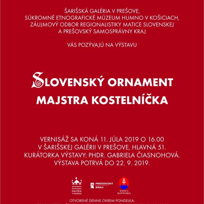 Obrázok pozvánky na vernisáž: Slovenský ornament majstra Kostelníčka